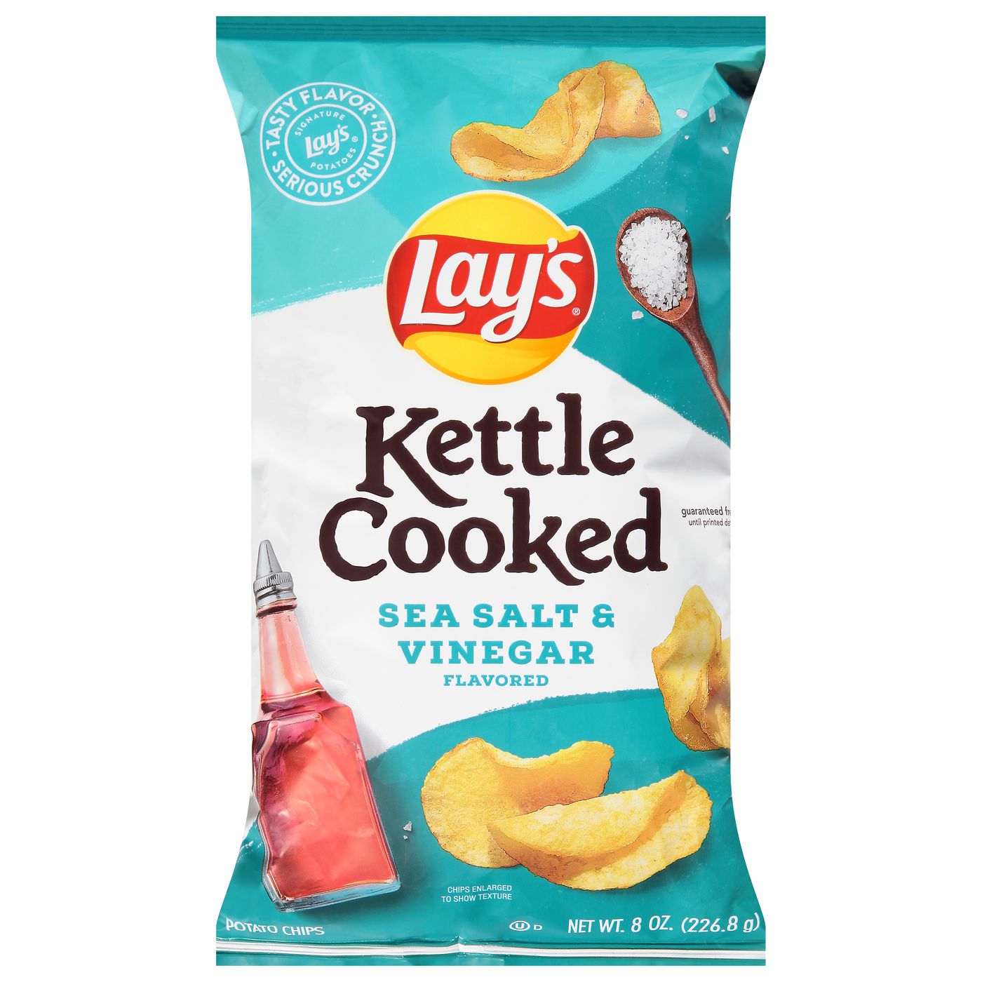 Lay's Potato Chips, Sea Salt & Vinegar Flavored, Kettle Cooked-Main