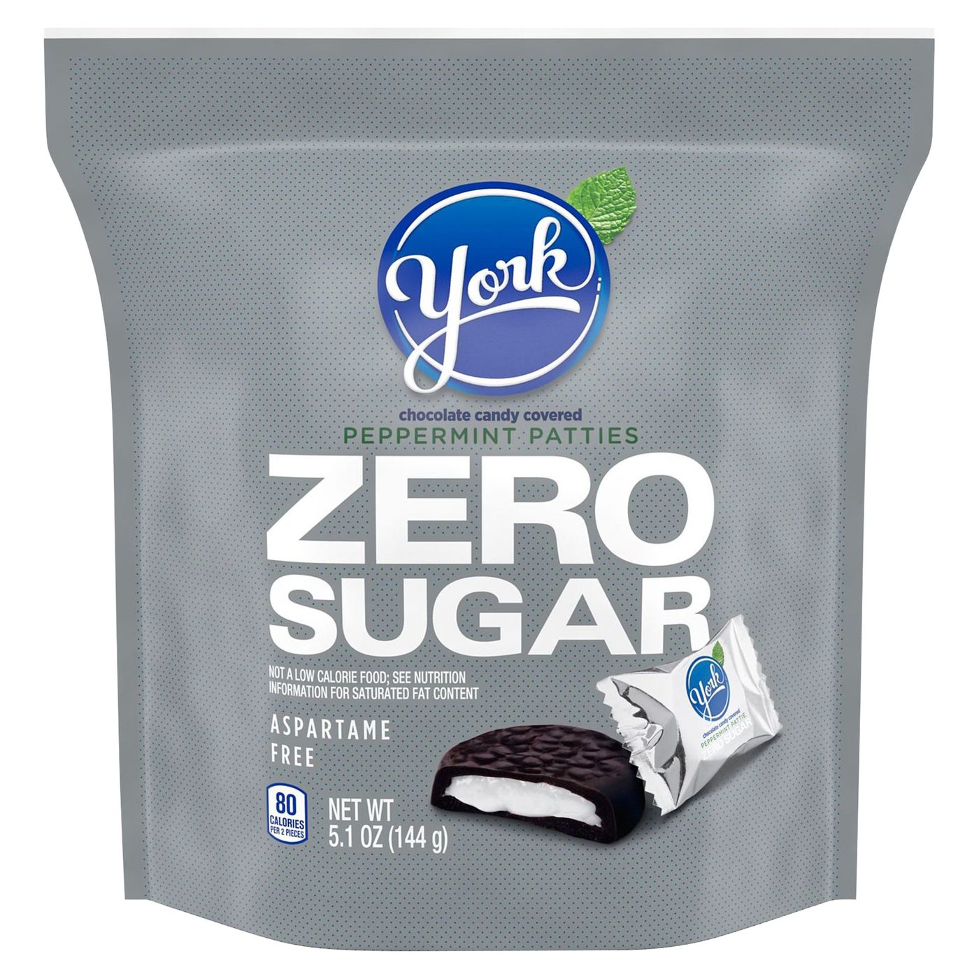 York Peppermint Patties, Zero Sugar, Chocolate Candy Covered