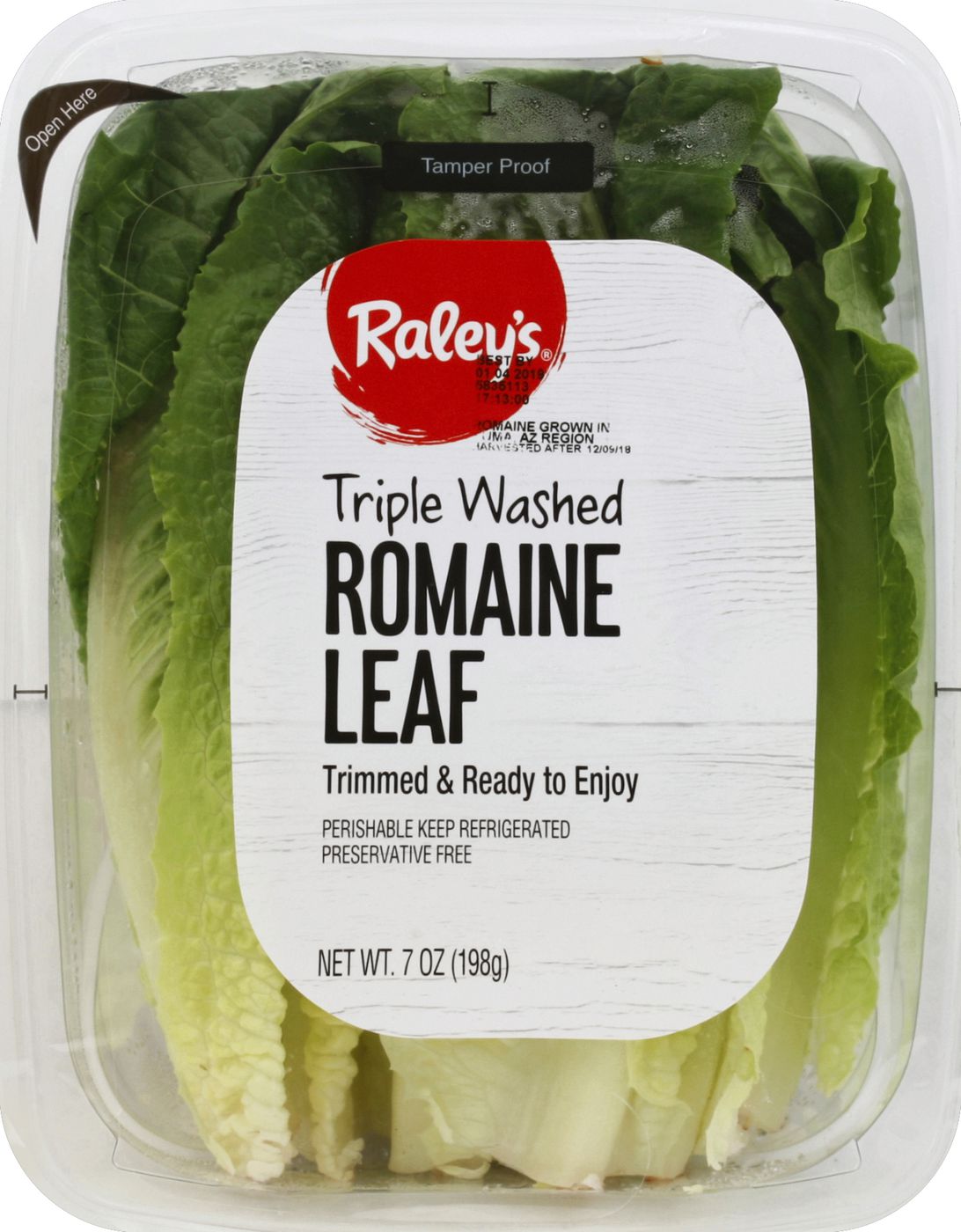 Raley's Romaine Leaf, Triple WashedMain