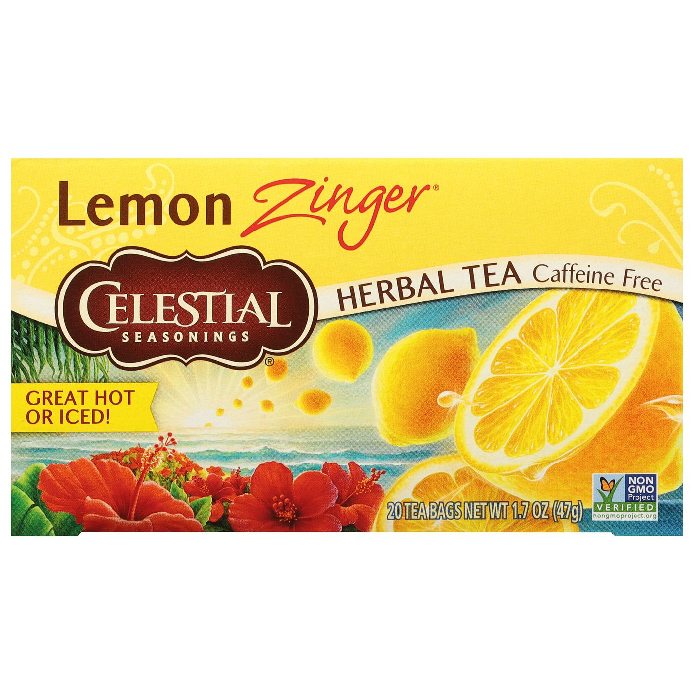 Celestial Seasonings Herbal Tea, Caffeine Free, Lemon Zinger, Tea Bags-Main