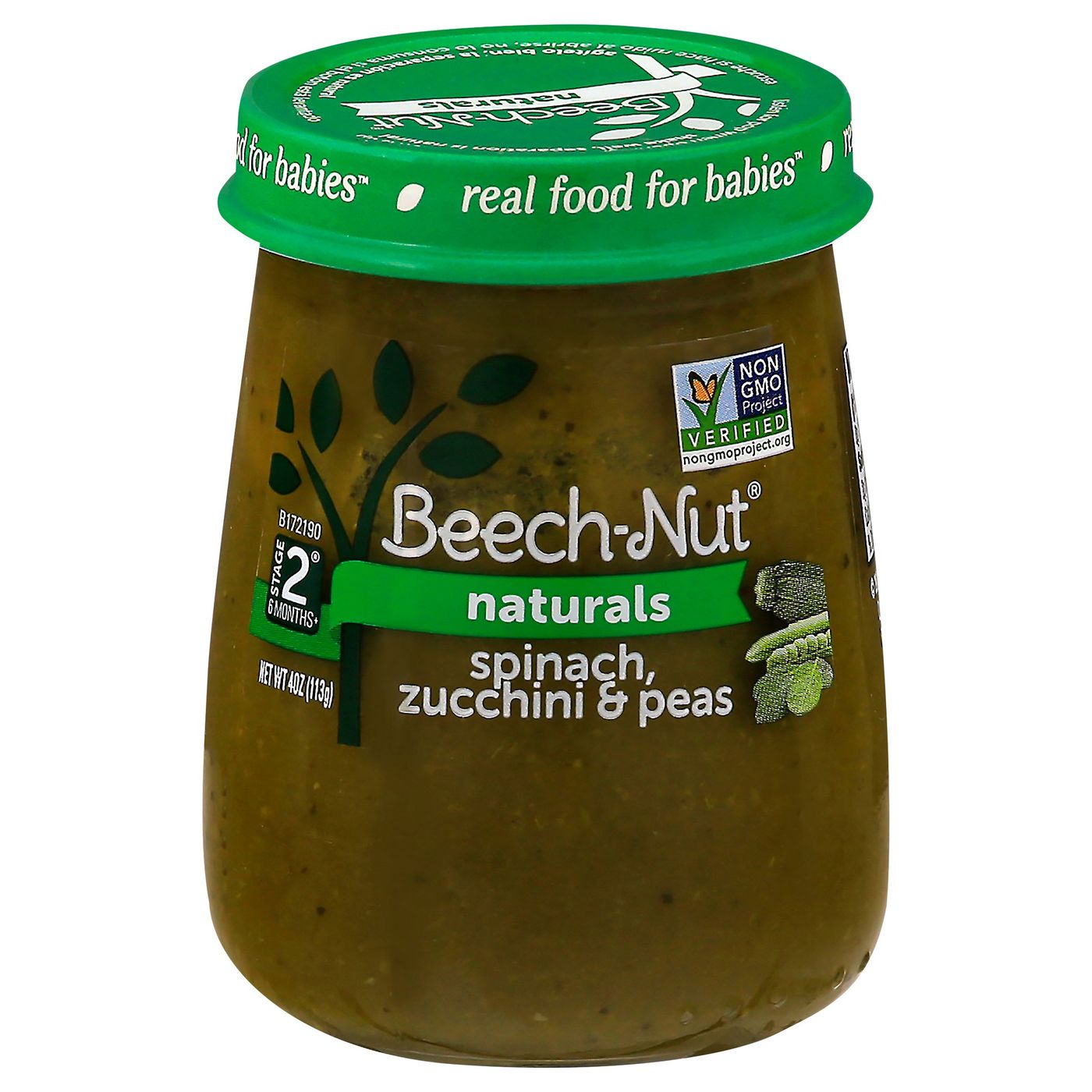 Beech Nut Naturals Spinach Zucchini Peas Stage 2 6 Months