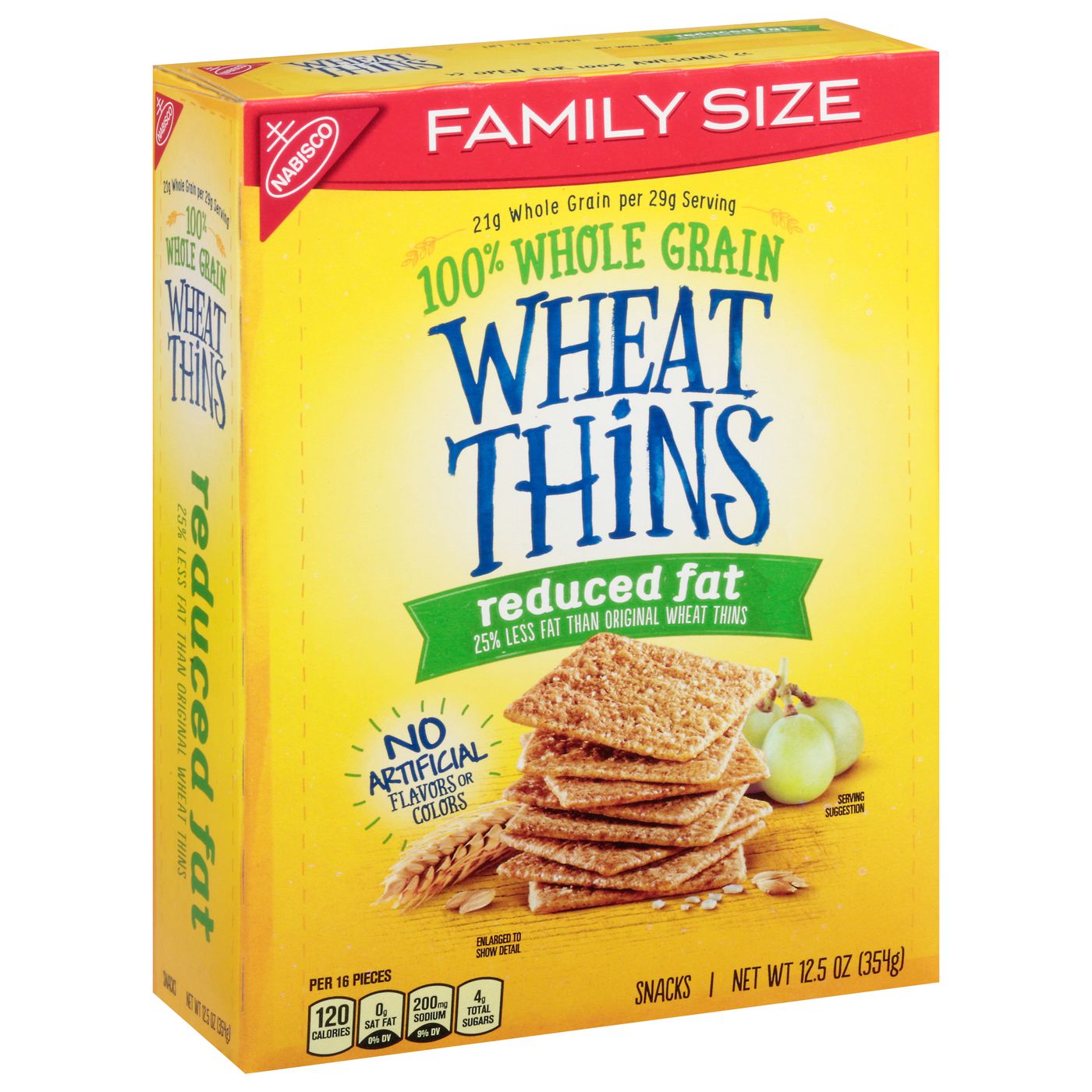 WHEAT THINS Wheat Thins Reduced Fat Whole Grain Wheat Crackers, Family ...