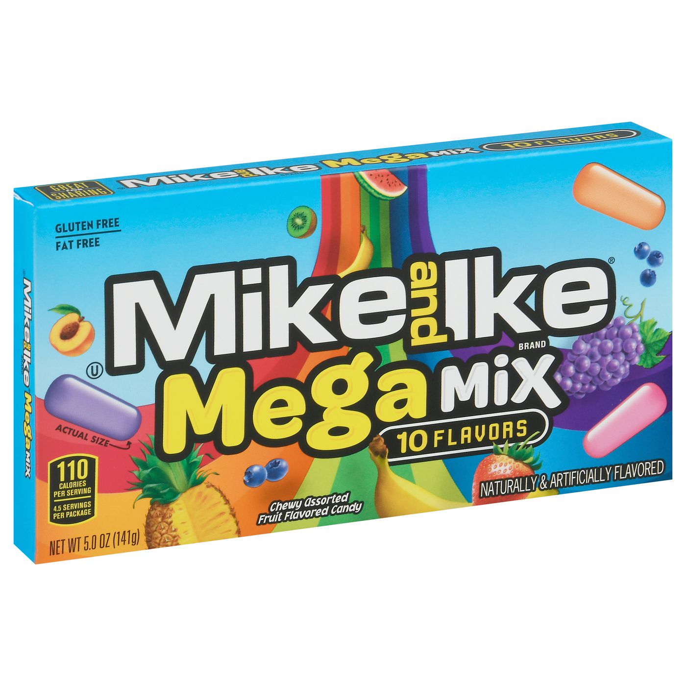 Mike and Ike Mega Mix Chewy Assorted Fruit Flavored Candy