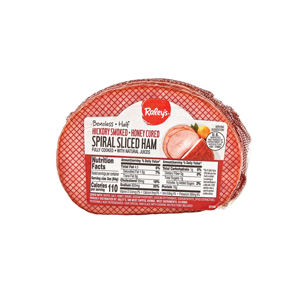 Raley's Boneless Spiral Sliced Ham, HalfMain