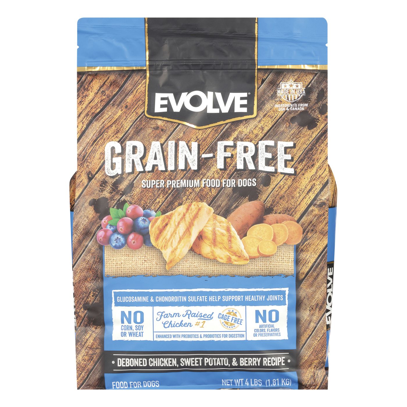 Evolve Food for Dogs Grain Free Deboned Chicken Sweet Potato Berry Recipe Super Premium