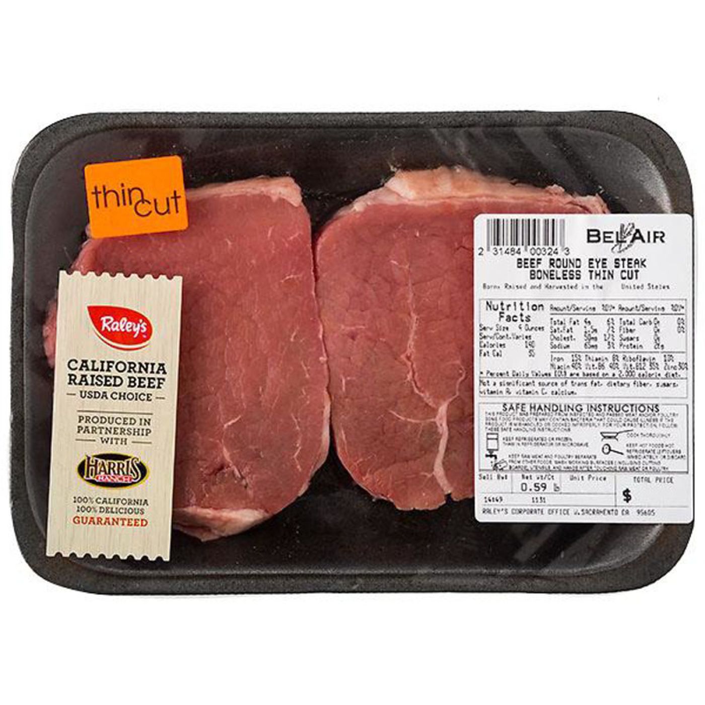 Cab eye round steak shop