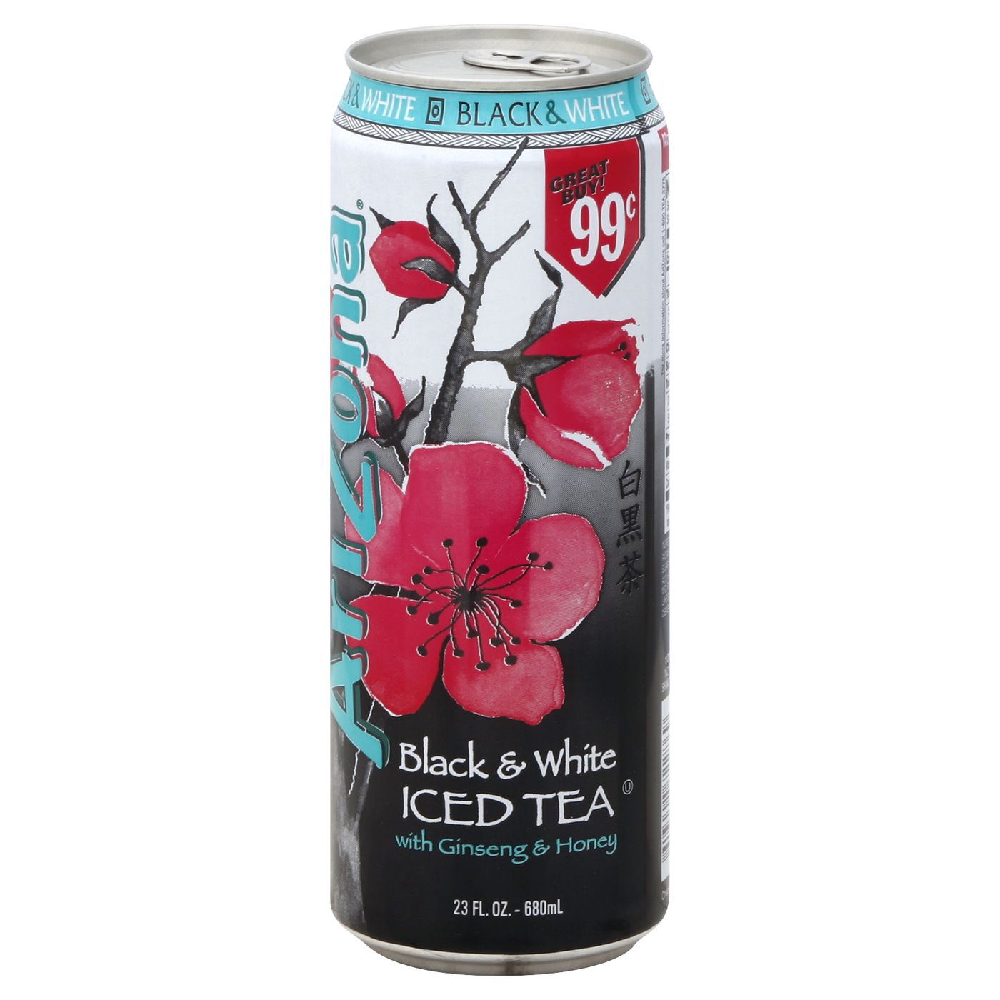 AriZona Iced Tea, Black & White, with Ginseng & Honey-Main