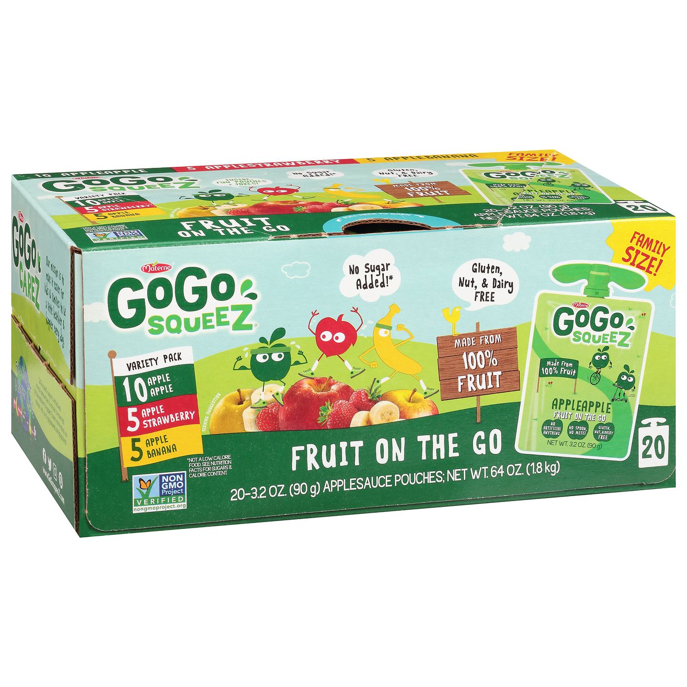 GoGo Squeez Fruitz Apple Apple/Apple Strawberry/Apple Banana