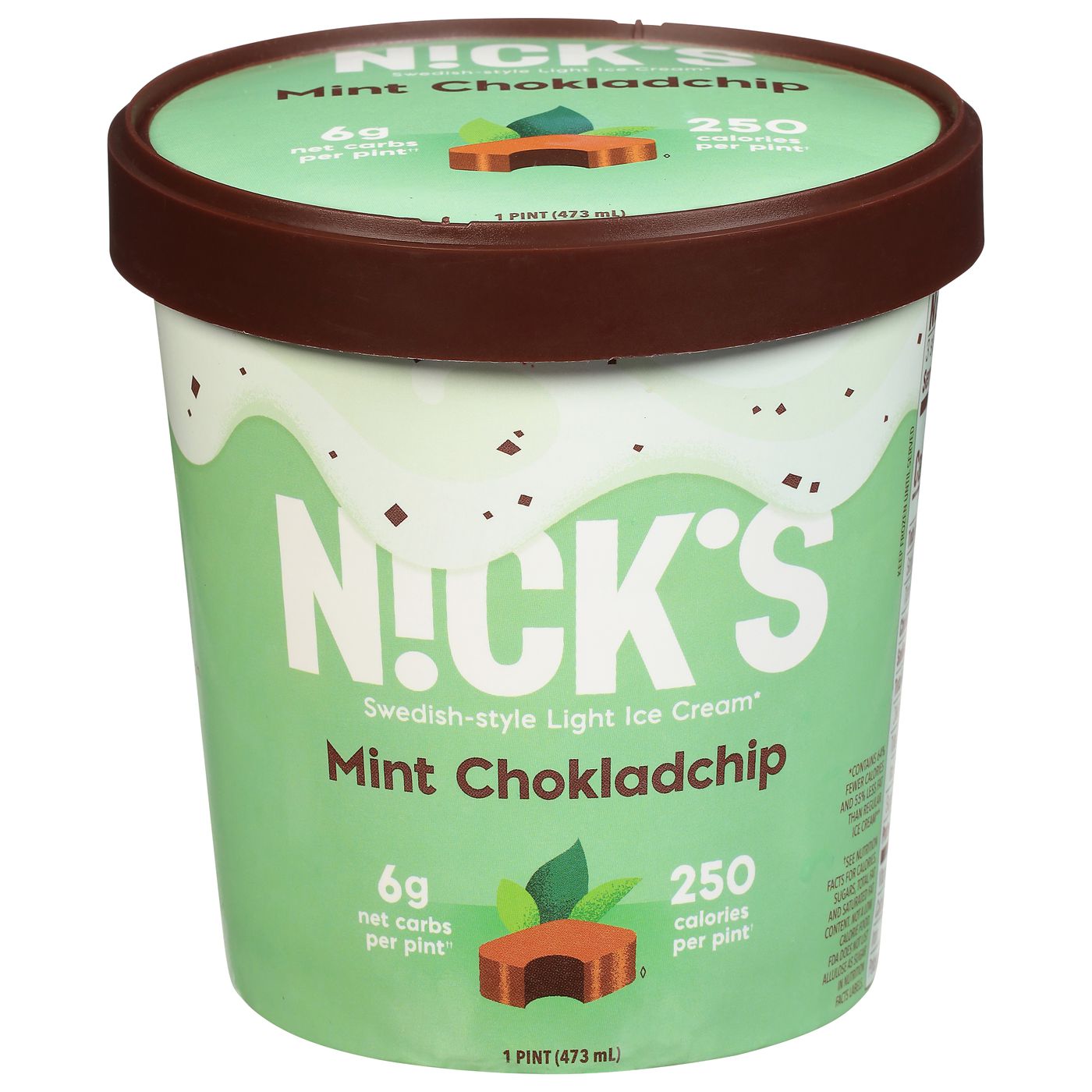 Nick's Light Mint Chocolate Chip Flavor Ice Cream