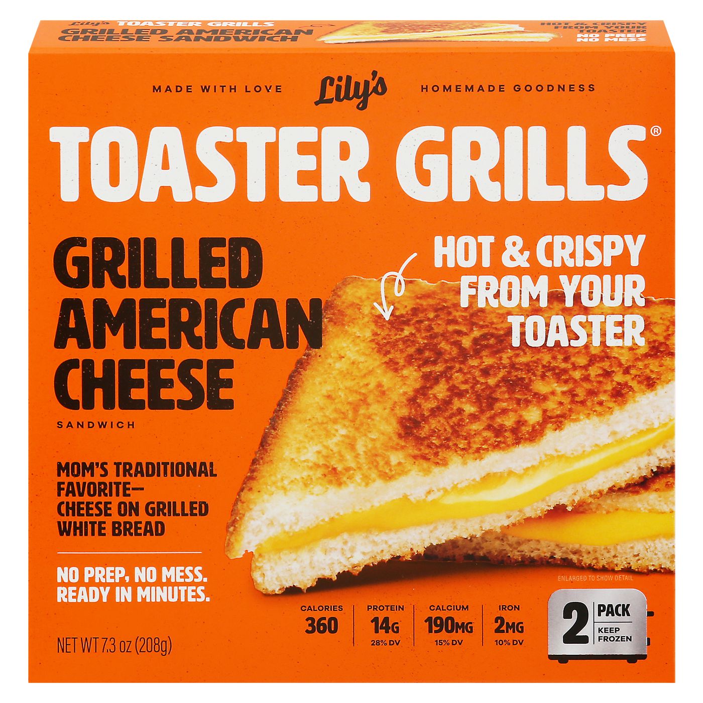 Lily's Toaster Grills Sandwich, Grilled, American Cheese, 2 PackMain