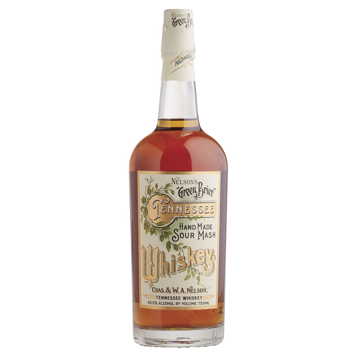 Nelson's Green Brier Whiskey, Tennessee, Hand Made Sour Mash