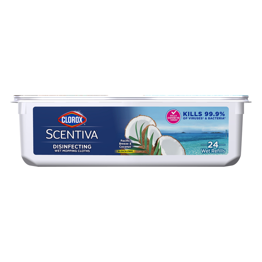 Clorox Scentiva Wet Mopping Cloths Disinfecting Pacific Breeze