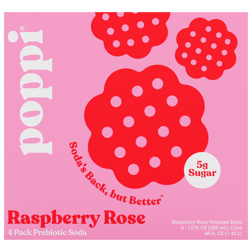 Poppi Raspberry Rose Prebiotic Soda