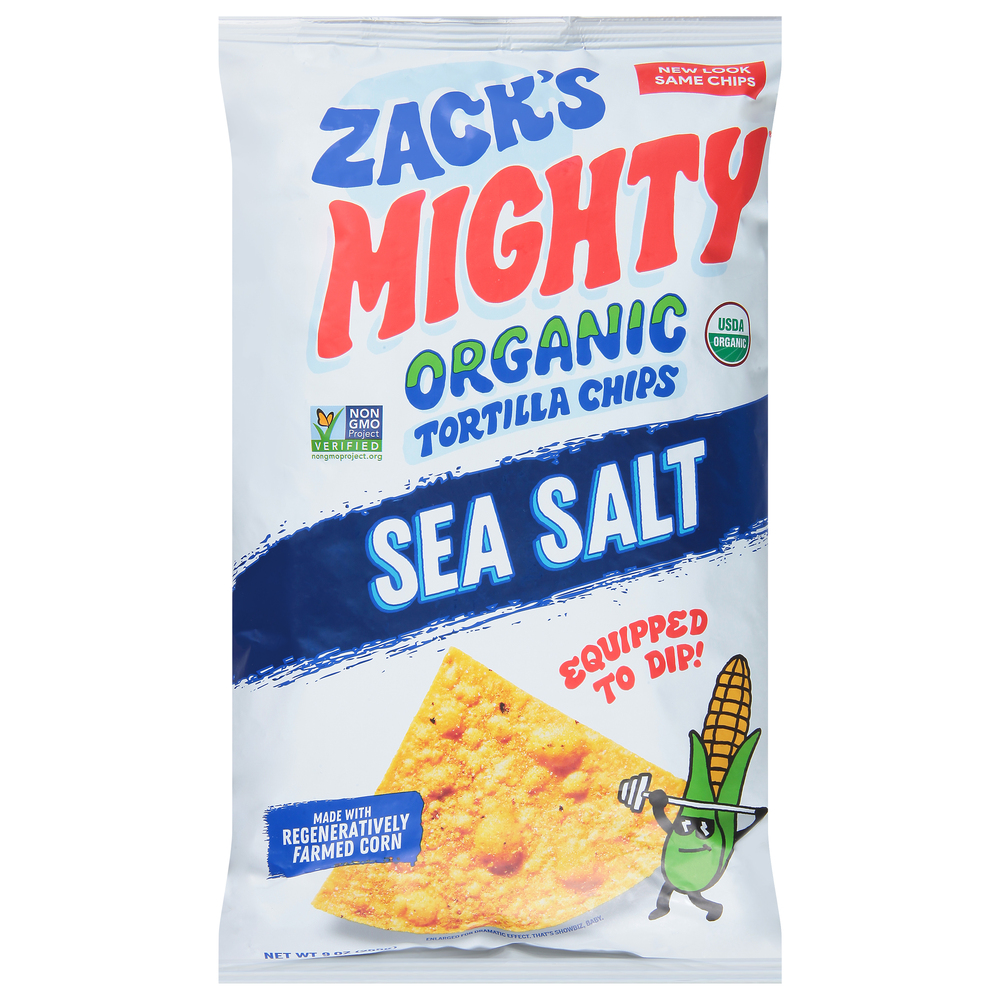 Zack's Mighty Tortilla Chips, Organic, Sea Salt, Organic