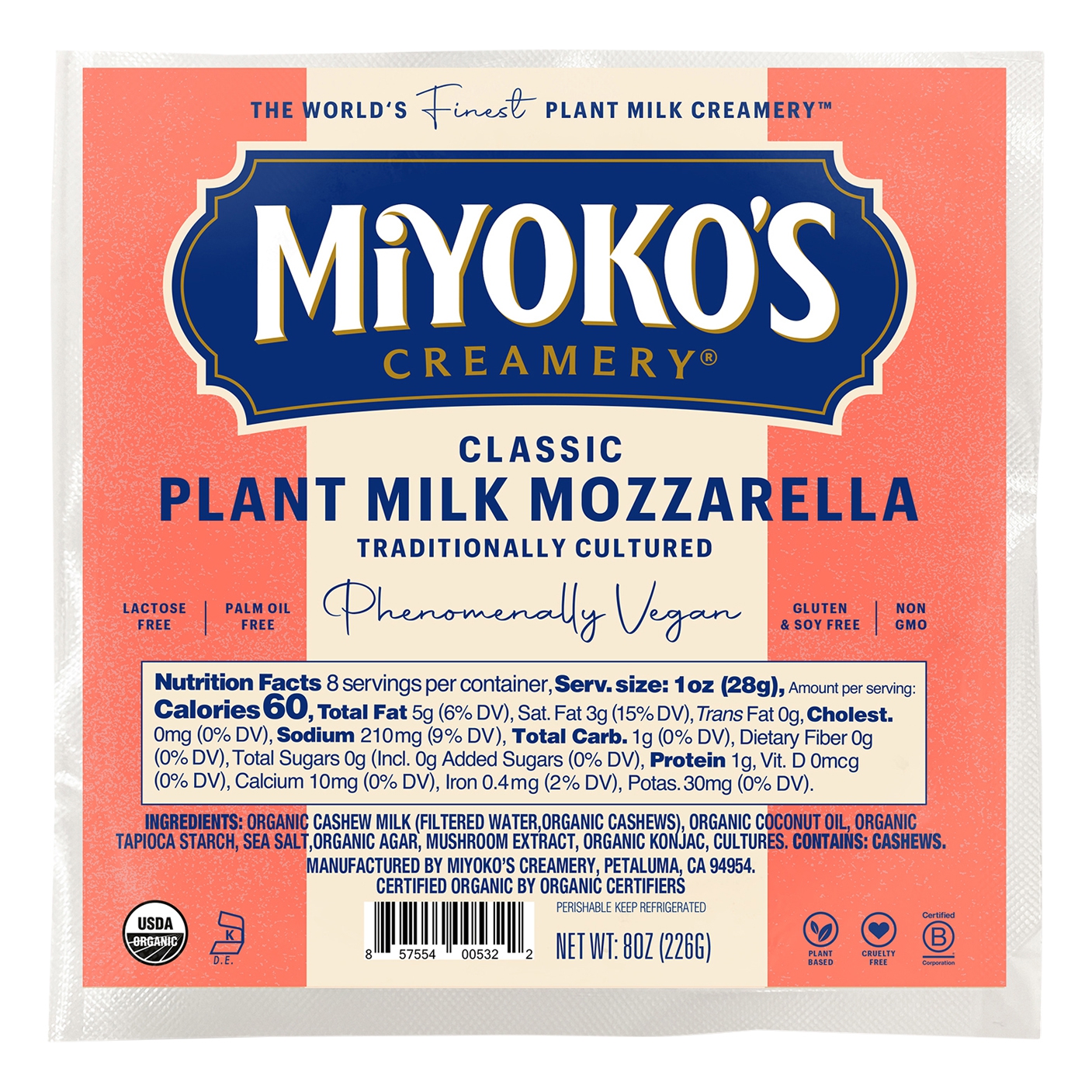 Miyoko's Creamery Mozzarella, Classic, Plant Milk