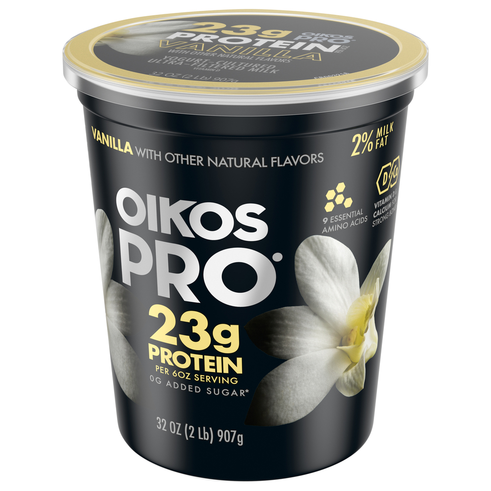 Oikos Pro Pro Yogurt, Vanilla-Front-Right-Elevated