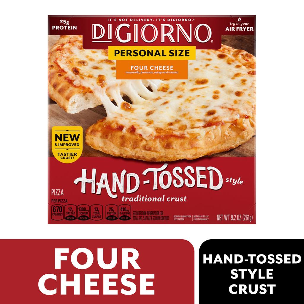 DiGiorno Pizza, Four Cheese, Hand-Toasted Style Crust, Personal Size-Hero