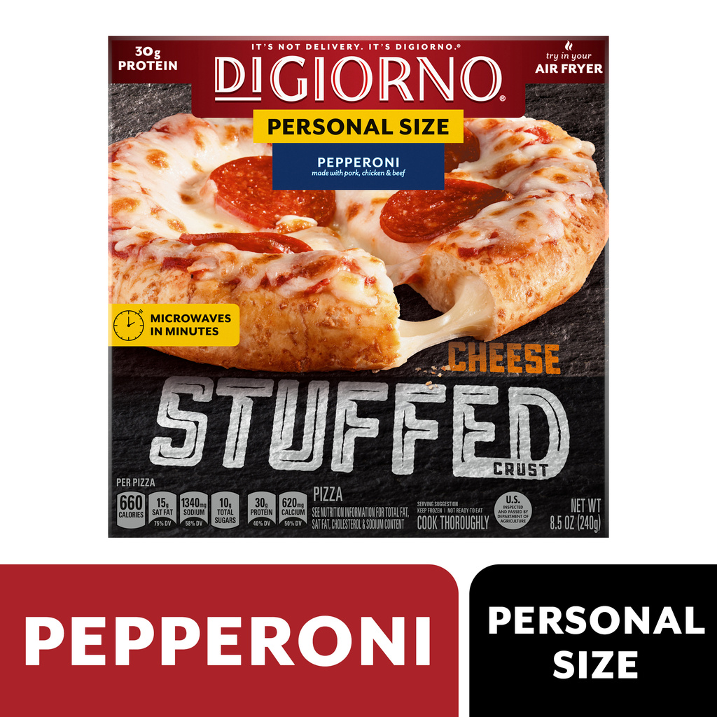 DiGiorno Pizza, Cheese Stuffed Crust, Pepperoni, Personal Size-Hero
