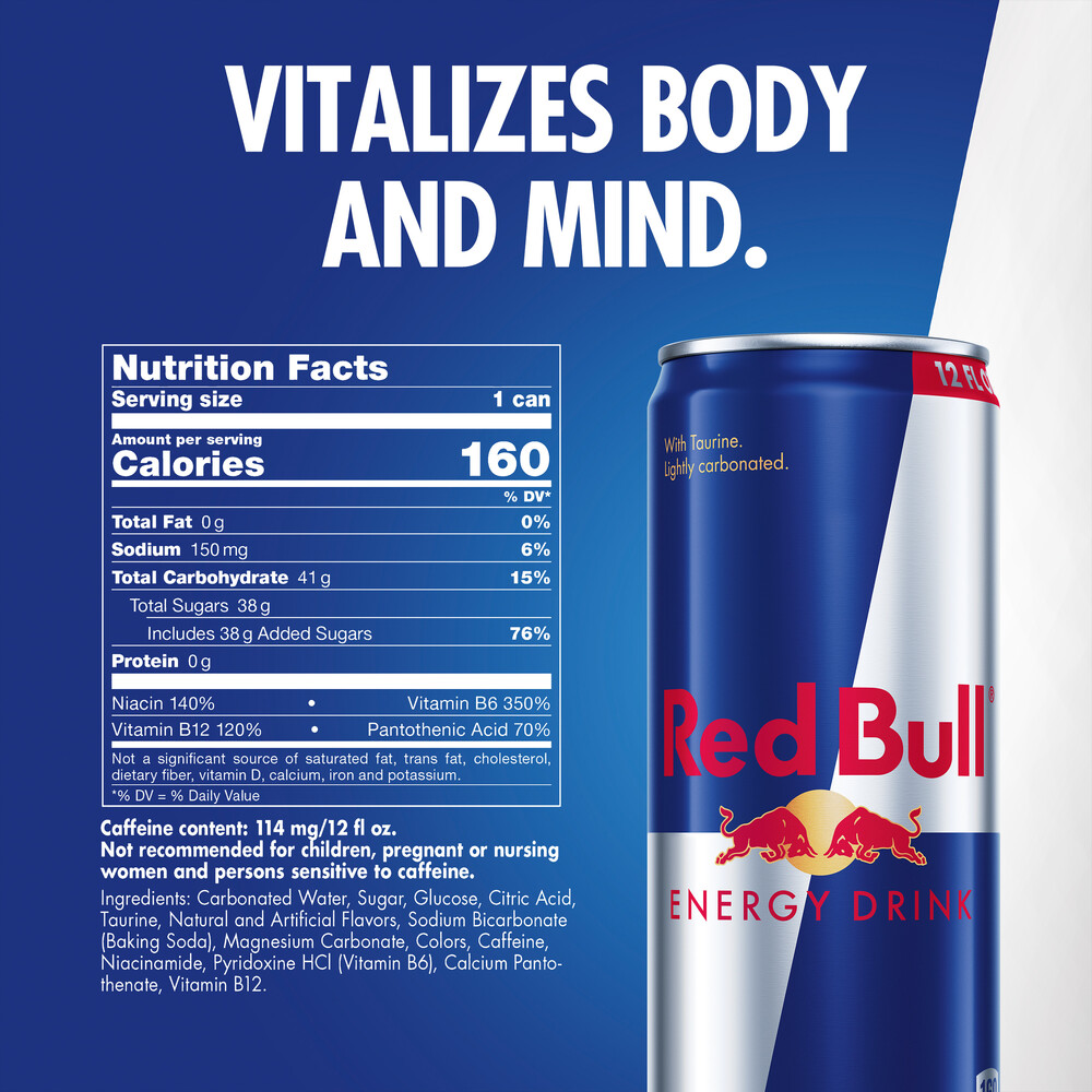 Red Bull Energy Drink 114mg Caffeine, 12 fl oz