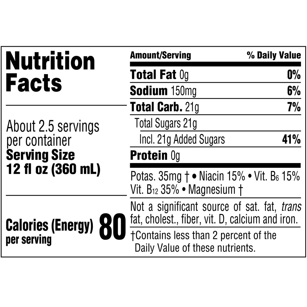 Powerade Lemon Lime Sports DrinkNutritionFacts