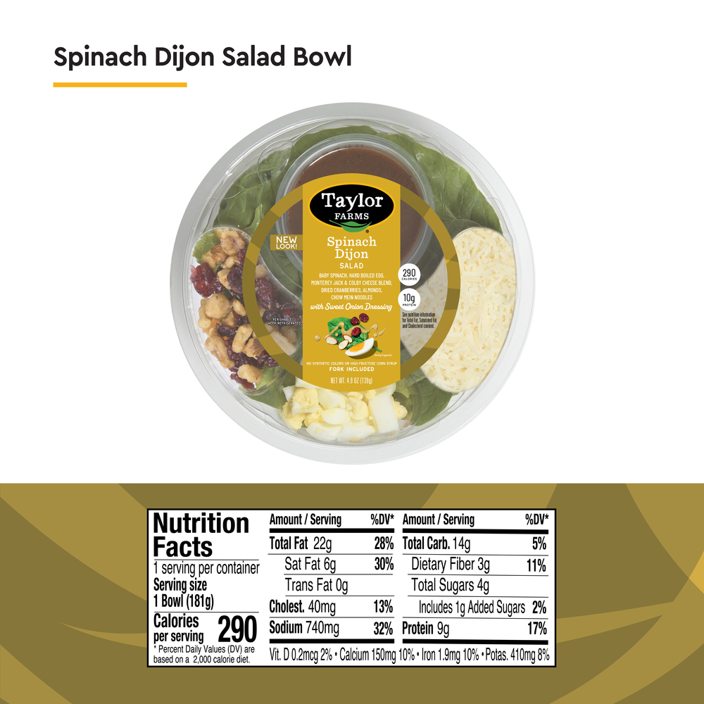 Taylor Farms Spinach Dijon SaladNutritionFacts