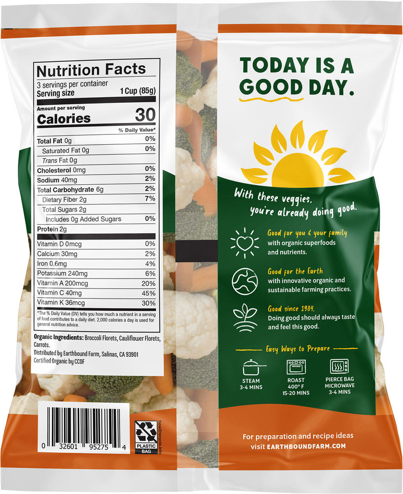 Earthbound Farm Organic Vegetable MedleyPlanogramBack