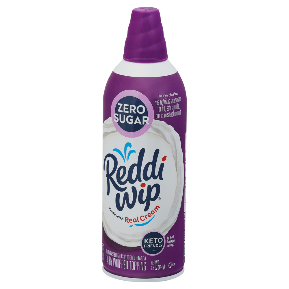 Reddi Wip Dairy Whipped Topping, Zero SugarFrontRightElevated
