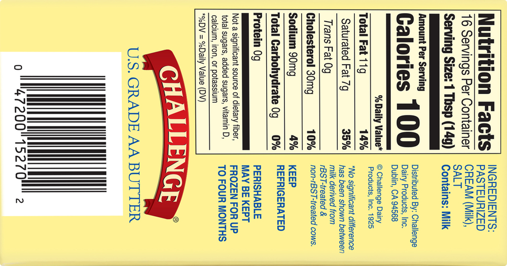 Challenge Butter Butter, SaltedPlanogramBack