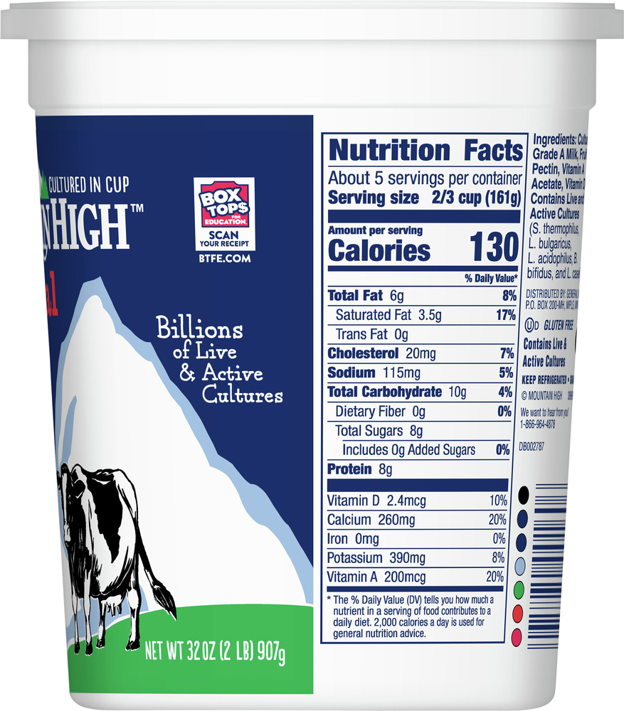 Mountain High Yoghurt, Whole Milk, Original, PlainPlanogramRight