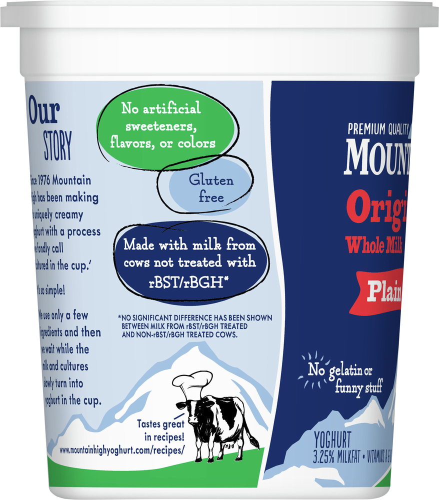 Mountain High Yoghurt, Whole Milk, Original, PlainPlanogramLeft