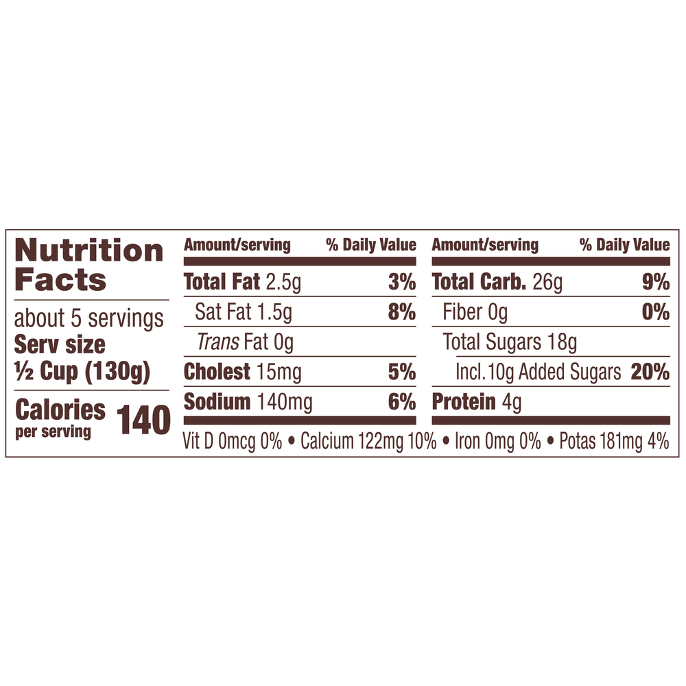 Kozy Shack Cinnamon Raisin Rice Pudding Nutrition Facts