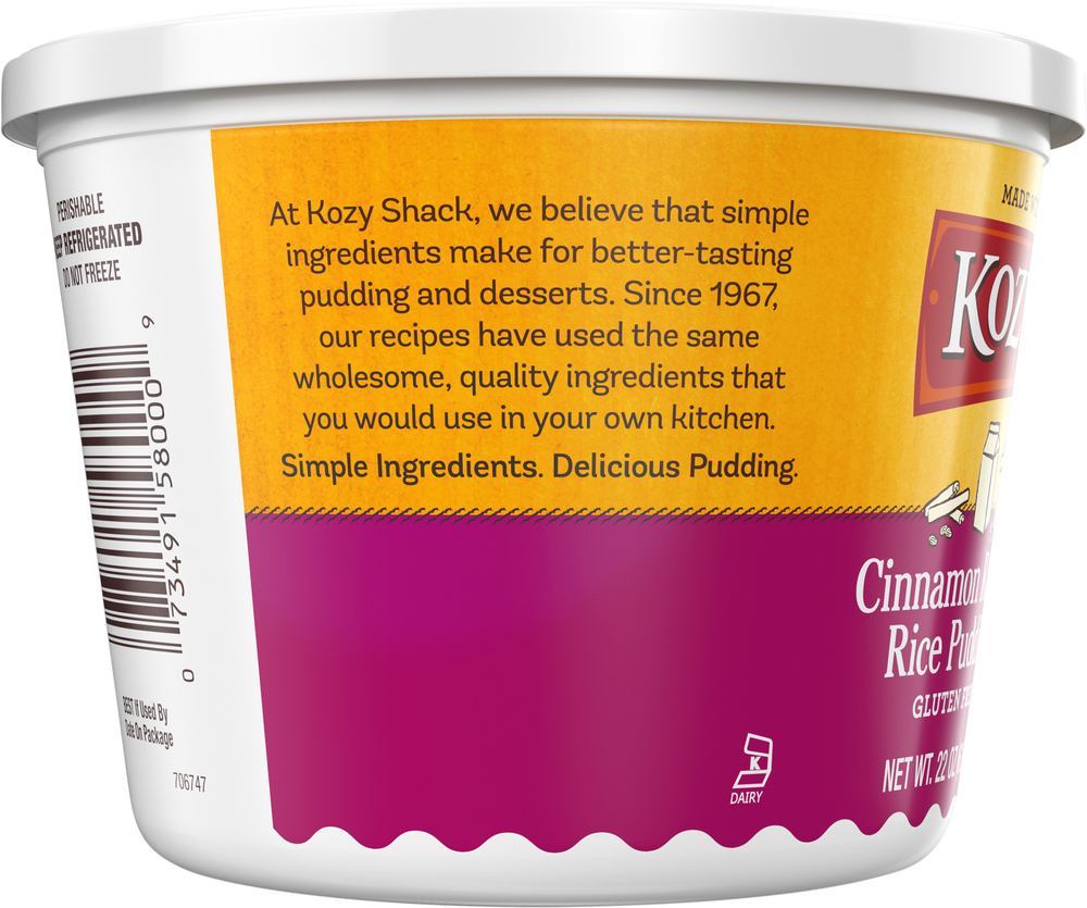 Kozy Shack Cinnamon Raisin Rice PuddingPlanogramLeft
