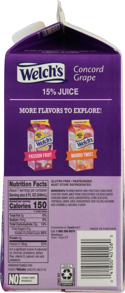 Welch s Fruit Juice Drink Concord Grape