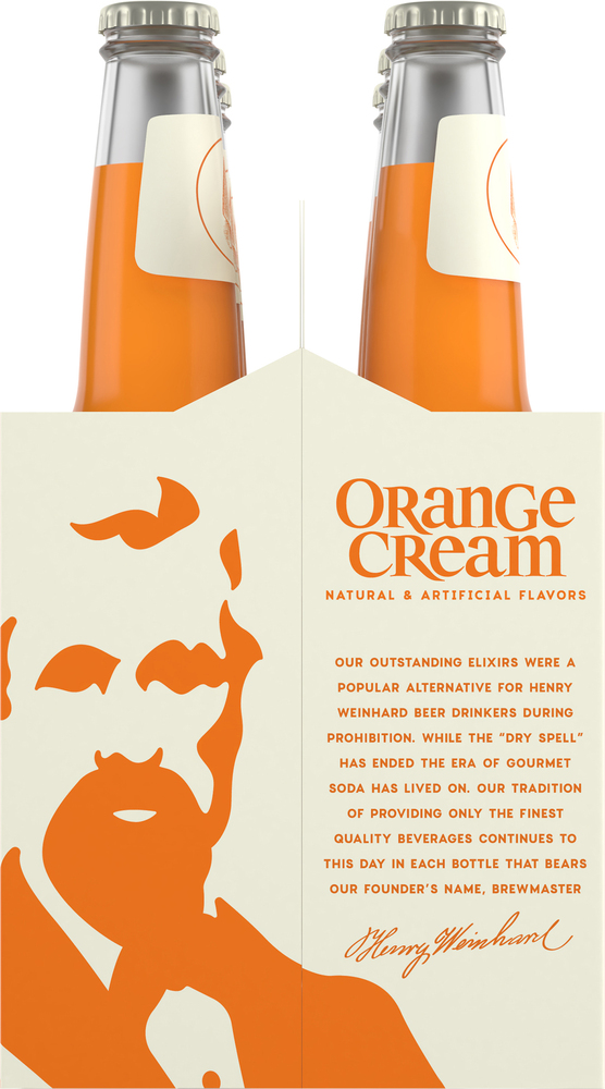 Henry Weinhard's Gourmet Soda, Orange Cream, 6 Pack