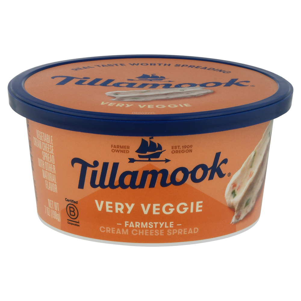 Tillamook Cream Cheese Spread, Very Veggie, FarmstyleMain