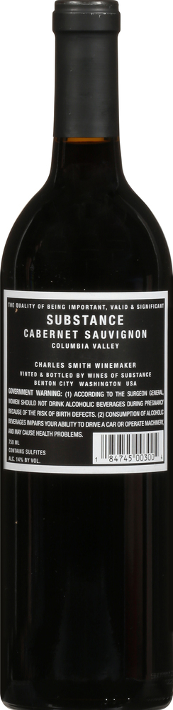 Substance Cabernet Sauvignon 2021 (4本) Substance Substance 'Cs' Cabernet Sauvignon Red Wine