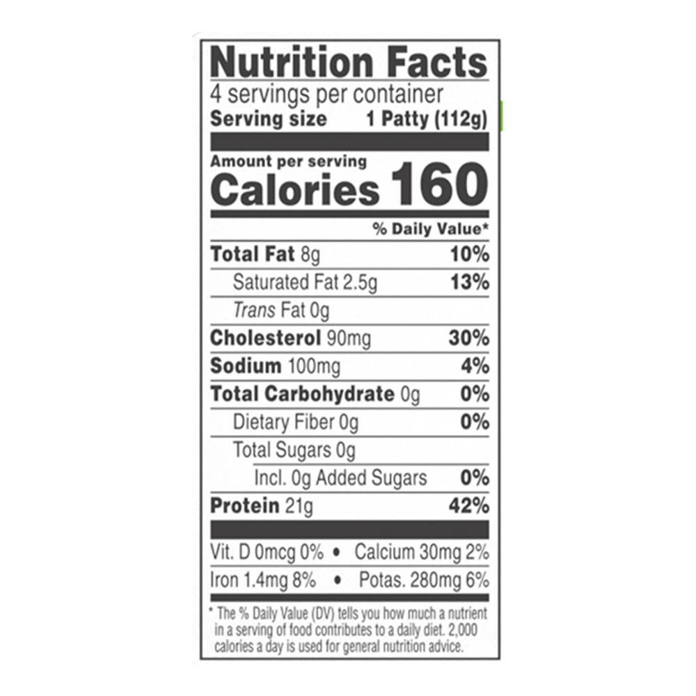 jennie-o-fresh-turkey-patties-nutrition-facts