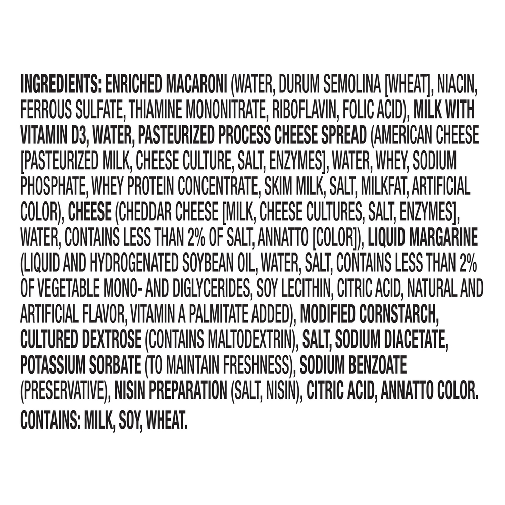 Hormel Macaroni and Cheese PastaIngredients