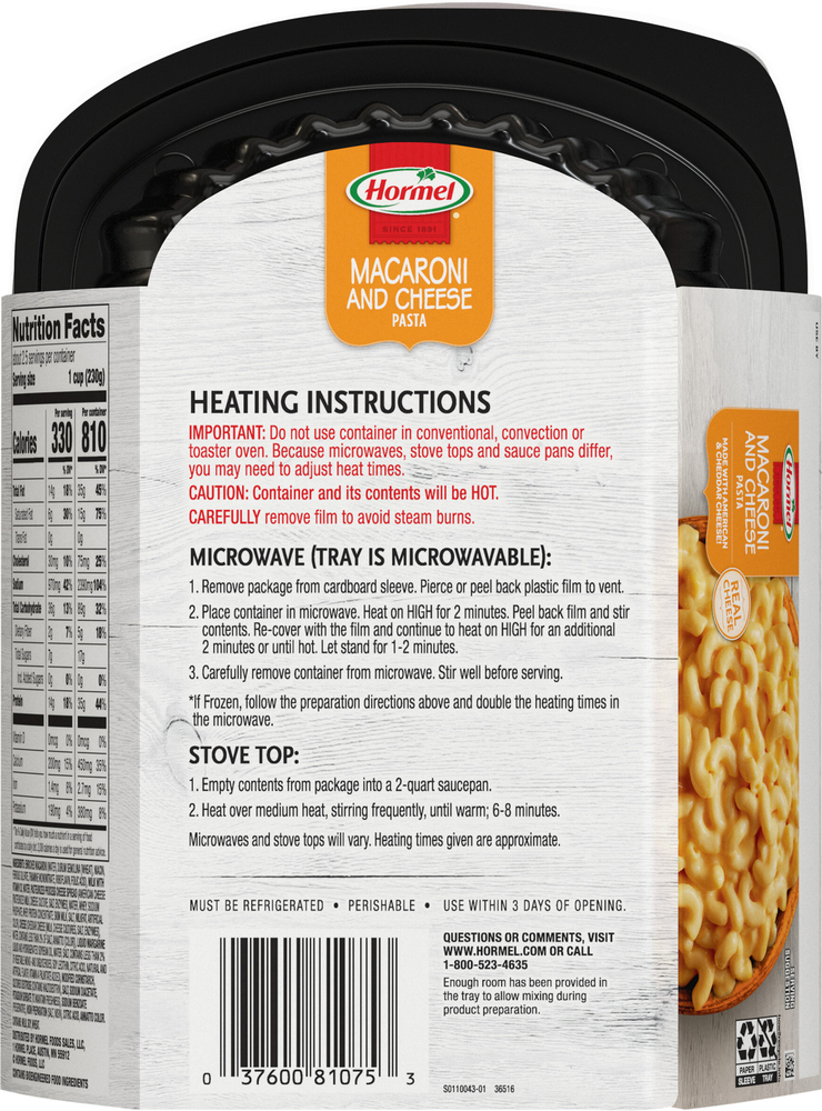 Hormel Macaroni and Cheese PastaPlanogramBack