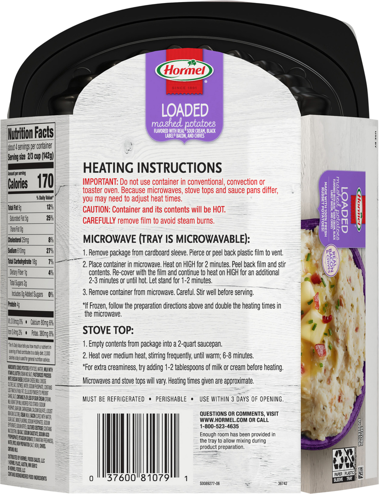 Hormel Mashed Potatoes, LoadedPlanogramBack