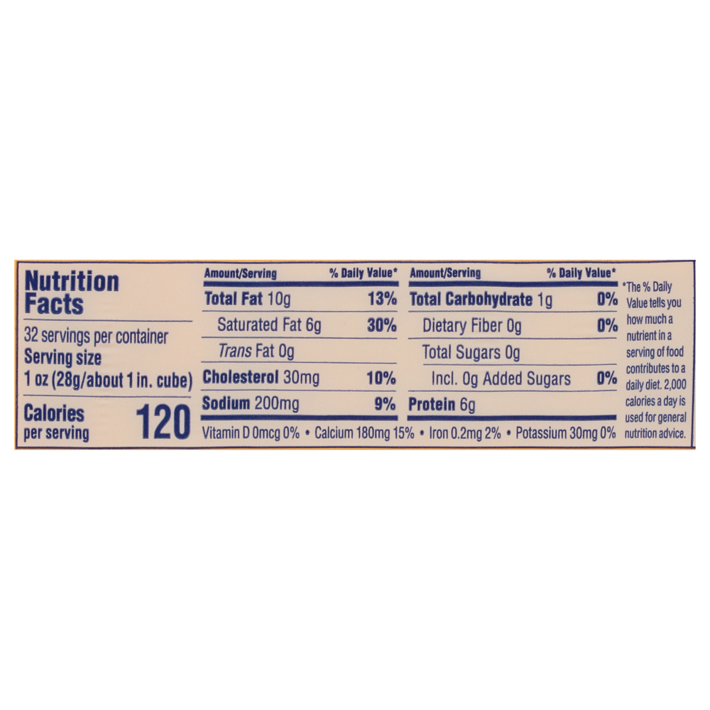 Tillamook Cheese Medium Cheddar Nutrition Facts