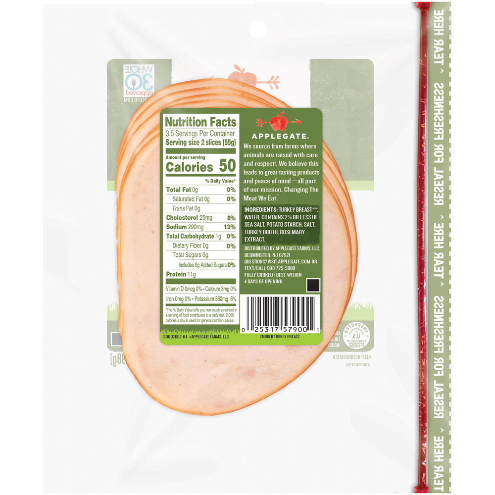 Applegate Naturals Naturals Natural Smoked Turkey Breast Sliced