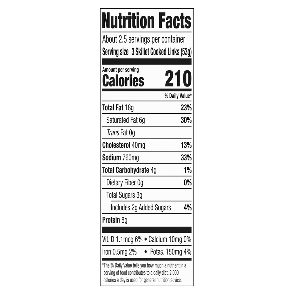 Farmer John Pork Sausage Links, MapleNutritionFacts