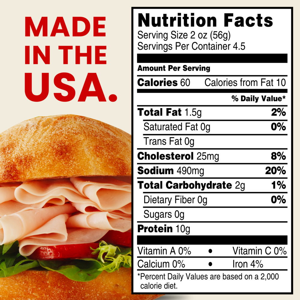 Hillshire Farm Ultra Thin Sliced Oven Roasted Turkey Breast Sandwich Meat 9 Oz Planogram Back