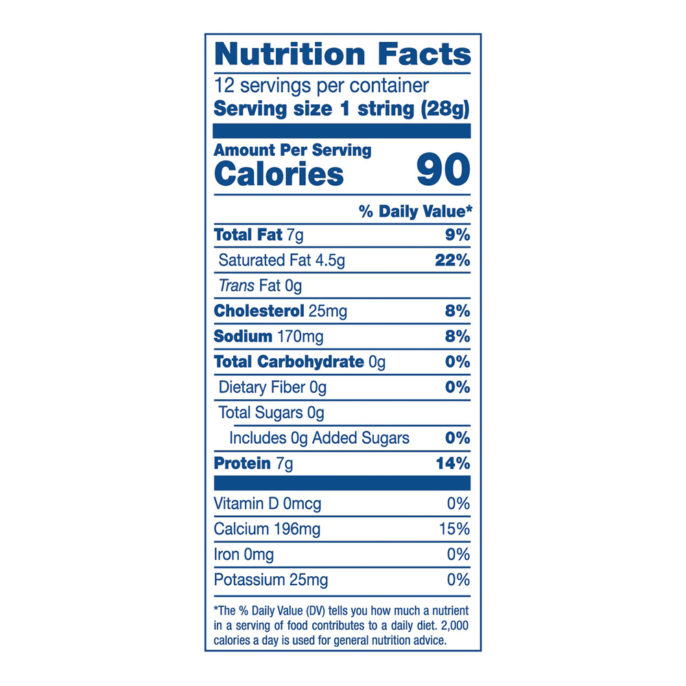 Galbani String Cheese, Whole Milk, Mozzarella, Low MoistureNutritionFacts