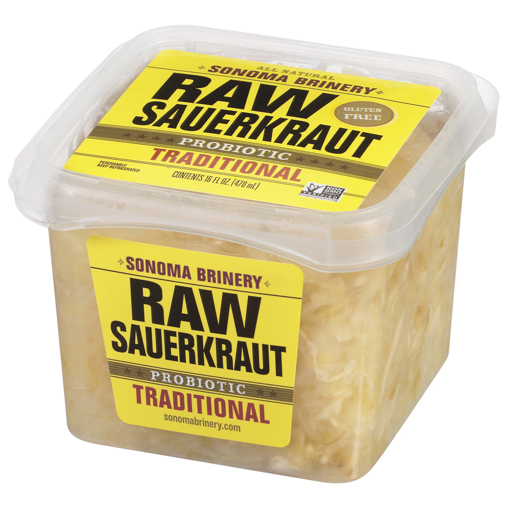 Sonoma Brinery Sauerkraut, Raw, Traditional, ProbioticFrontRightElevated