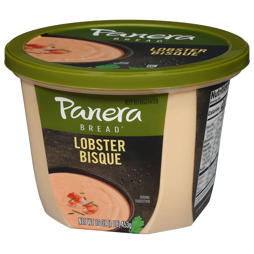 Panera Bread Lobster Bisque Soup, 16 OZ Soup CupFrontRightElevated
