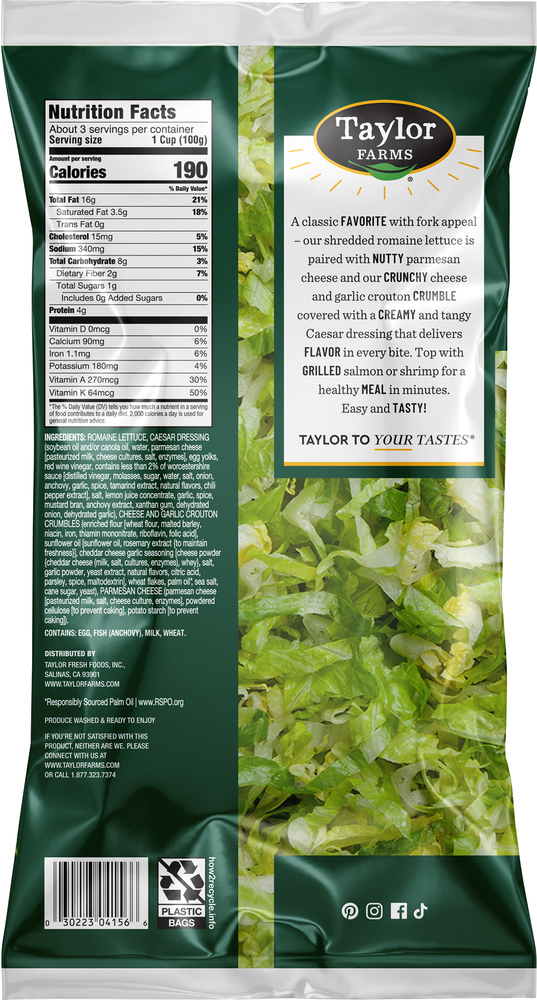 Taylor Farms Caesar Chopped Salad KitPlanogramBack