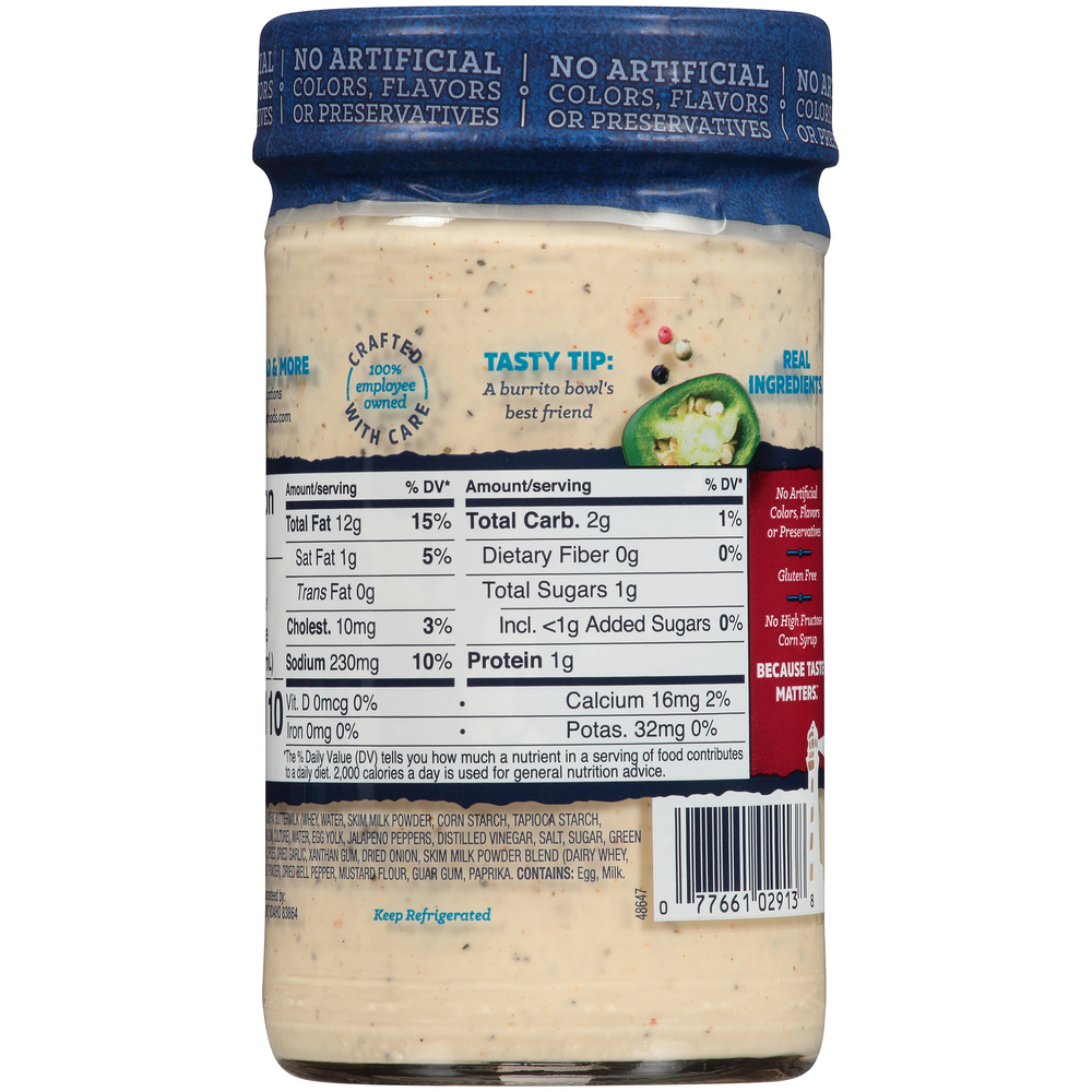 Litehouse Jalapeno Ranch Dressing & DipPlanogramBack