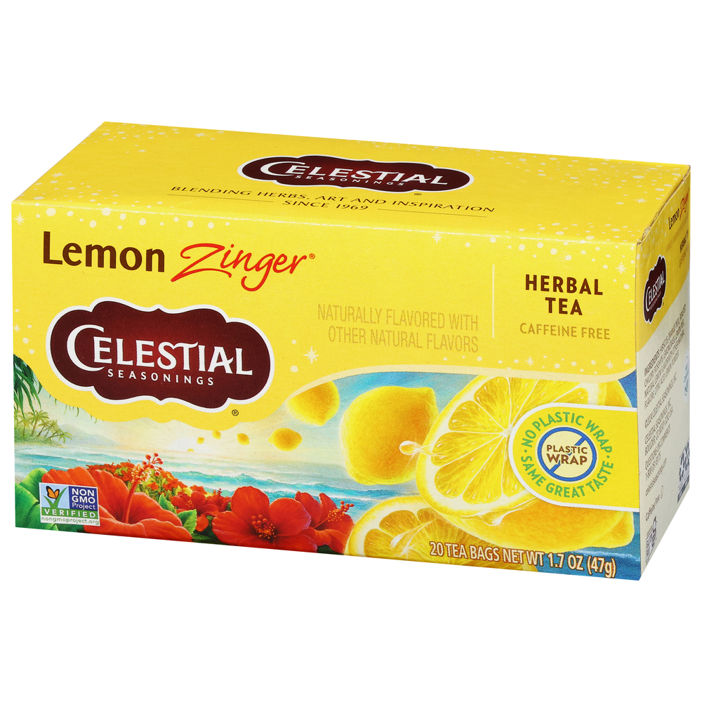 Celestial Seasonings Herbal Tea, Caffeine Free, Lemon Zinger, Tea Bags